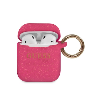 Foto 1 | Foto 1 | Funda Guess GUACCSILGLFU color Rosa para AirPods y AirPods 2