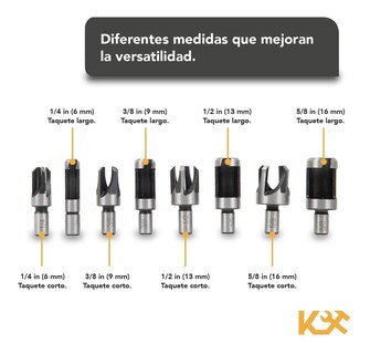 Foto 4 | Foto 4 | Broca Sacabocado para Madera Carpintero Concavo de 8 pz
