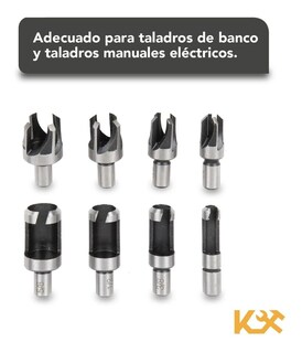 Foto 5 | Foto 5 | Broca Sacabocado para Madera Carpintero Concavo de 8 pz