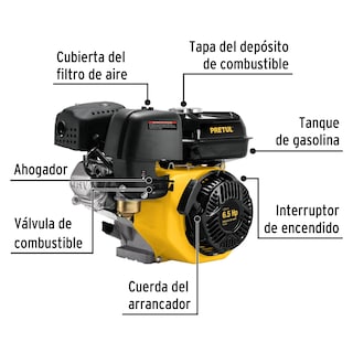 Foto 3 | Foto 3 | Motor a Gasolina Pretul MOG-65P color Amarillo 6.5 Hp