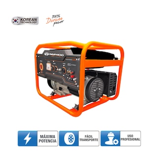 Foto 2 | Foto 2 | Generador Eléctrico A Gasolina Daewoo Gdk3000n Color Naranja Y Negro Gran Potencia Y Bajo Ruido 20l