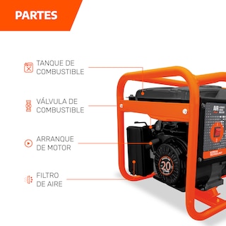 Foto 6 | Foto 6 | Generador Eléctrico A Gasolina Daewoo Gdk3000n Color Naranja Y Negro Gran Potencia Y Bajo Ruido 20l