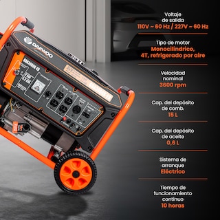 Foto 5 | Foto 5 | Generador Portátil 3.2 Kw 212cc 15l Regulador Voltaje Arr Elect Daewoo