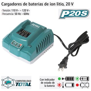 Foto 4 | Foto 4 | Cargador De Baterías De Ion Litio, 20 V, Carga Rápida Total