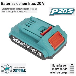 Foto 4 | Foto 4 | Batería De Ion Litio, 20 V Total Carga Rápida