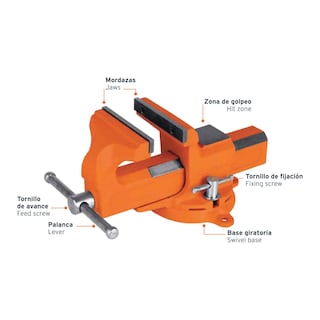 Foto 3 | Foto 3 | Tornillo de Banco Truper TA-4-L color Naranja Tipo Europeo 4'' de Hierro Nodular