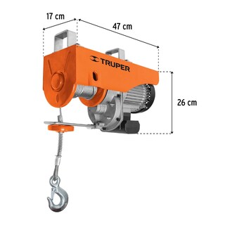 Foto 3 | Foto 3 | Polipasto Eléctrico De 1000 Kg Truper Pole-1000 color Naranja
