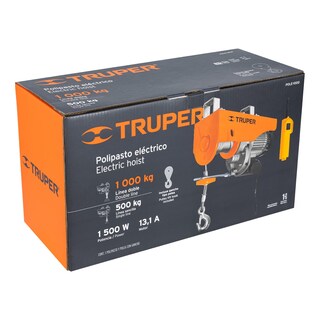 Foto 4 | Foto 4 | Polipasto Eléctrico De 1000 Kg Truper Pole-1000 color Naranja