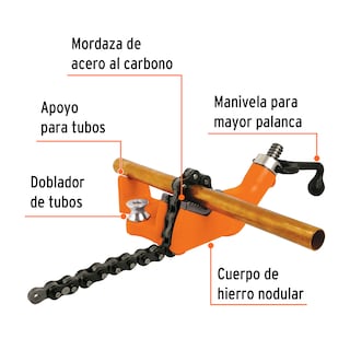 Foto 2 | Foto 2 | Prensa de Cadena Truper color Naranja para Tubo 2-1/2\" Cuerpo de Hierro Nodular