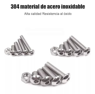 Foto 3 | Foto 3 | Tornillos de Cabeza Hexagonal M3 M4 M5 Plana 500 piezas Plata