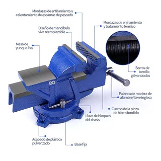 Foto 3 | Foto 3 | Tornillo De Banco 6 Pulgadas Eo Safe Imports Esi-4892-1 Azul