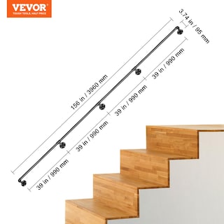 Foto 7 | Foto 7 | Barandilla De Escalera Vevor, Tubo De Acero Al Carbono De 13 Pies, 200 Kg De Carga - Venta Internacional.