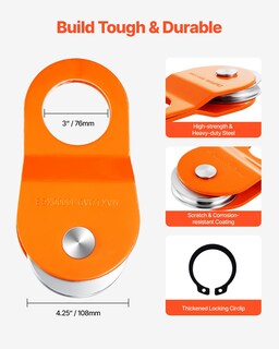 Foto 3 | Foto 3 | Snatch Block Vevor 10t Con Capacidad Para Camión, Tractor, Atv, Utv - Venta Internacional.