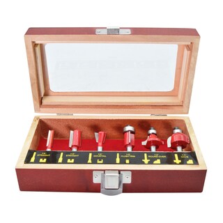 Foto 1 | Foto 1 | Estuche con 6 Brocas para Router Knova color Rojo