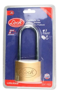 Foto 2 | Foto 2 | Candado Seguridad Latón Largo 50mm Llave Estándar Lock