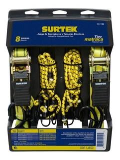 Foto 1 | Foto 1 | Juego 8 Tensores Elásticos Sujetadores Poliéster Surtek