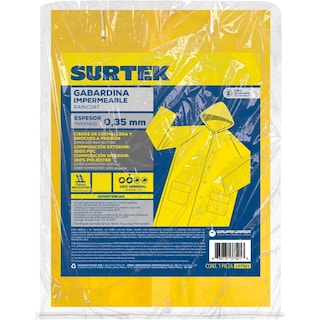 Foto 2 | Foto 2 | Impermeable Gabardina Interior De Poliéster Surtek Amarillo