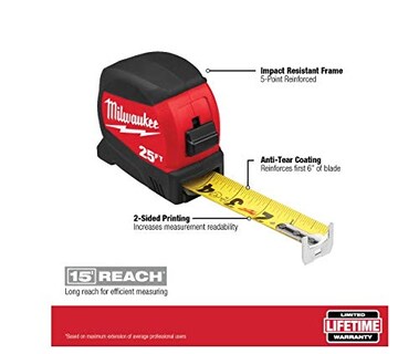 Foto 2 | Foto 2 | Cinta Métrica Milwaukee Compact Wide Blade De 7,6 M (paquete De 2) - Venta Internacional.