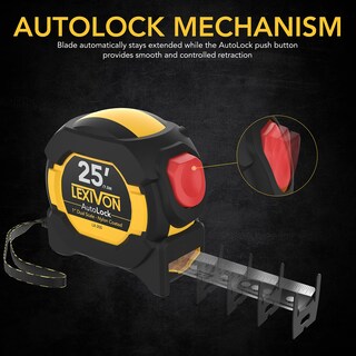 Foto 5 | Foto 5 | Cinta Métrica Lexivon Autolock, 7,5 M/25 Pies, 1 Pulgada De Ancho, Abrigo De Nailon - Venta Internacional.