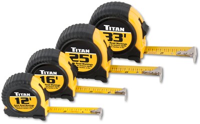 Foto 1 | Foto 1 | Juego De Cintas Métricas Titan 10902 Con 4 Piezas (3,7 M, 4,9 M, 7,6 M Y 10 M) - Venta Internacional.