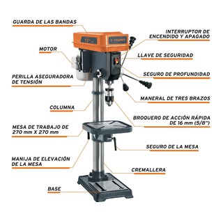 Foto 2 | Foto 2 | Taladro de Piso 13 de 560 W (3/4 Hp) Truper Broquero