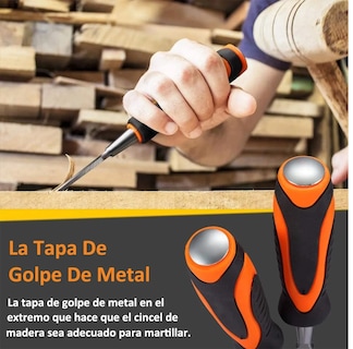 Foto 3 | Foto 3 | Juego De 6 Cinceles De Madera Para Carpintería Con Caso Eo Safe Imports Esi-476 Naranja