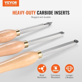 Foto 2 | Foto 2 | Juego De Cinceles Para Tornos Para Madera Vevor, 3 Piezas, Herramientas De Torneado Para Carpintería - Venta Internacional.