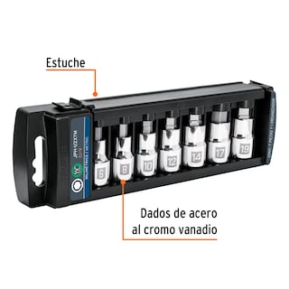 Foto 2 | Foto 2 | Juego de 7 Dados Cuadro Truper 1/2'' Punta Hexagonal Mm