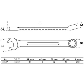 Foto 2 | Foto 2 | Llave Combinada | 13/16'' | Bgs 30197