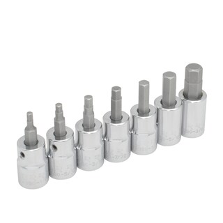 Foto 1 | Foto 1 | Juego De Dados Punta Hexagonal Cuadro De 3/8'', 6 Puntas, En Pulgadas En Riel, 7 Piezas Urrea