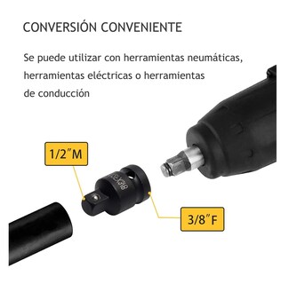 Foto 4 | Foto 4 | Juego Adaptadores Para Dados Y Llaves De Impacto 6 Pcs Negro Rojo