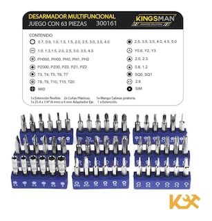 Foto 4 | Foto 4 | Caja de Desarmadores Kingsman 63 Piezas