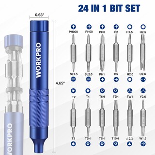 Foto 4 | Foto 4 | Juego De Destornilladores De Precisión Workpro 24 En 1 Con Puntas De Acero S2 - Venta Internacional.