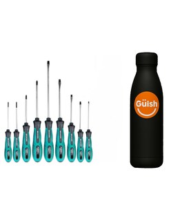 Foto 1 | Foto 1 | Juego De Destornilladores 9 Pzs + Termo Güish Gratis