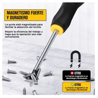 Foto 2 | Foto 2 | 10 Pzs Juego Destornilladores Cruz Y Plano Con Magnética Lab.g Amarillo Negro