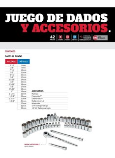Foto 2 | Foto 2 | Juego De Dados Matraca Y Accesorios 1/2 Urrea 5400cb 42 Pza