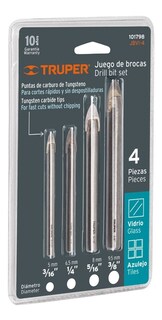 Foto 1 | Foto 1 | Juego De Brocas Para Vidrio Y Azulejo,4 Piezas Truper 101798