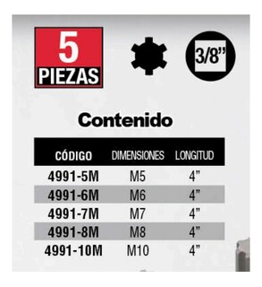 Foto 2 | Foto 2 | Juego 5 Dados Punta Ribe Cuadro 3/8 Urrea 4991m5 32810672