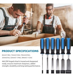 Foto 2 | Foto 2 | Juego De Cinceles De Madera De 9 Piezas Con Funda De Transpo