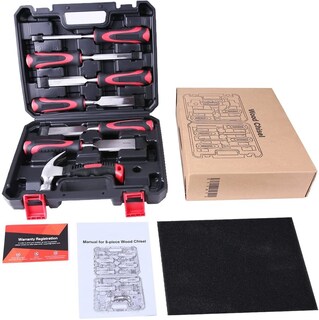 Foto 1 | Foto 1 | Juego De Cinceles De Madera Meterk Con Martillo, 8 Piezas