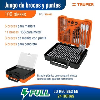 Foto 2 | Foto 2 | Juego De Brocas Y Puntas, 100 Piezas Truper 100872