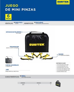 Foto 2 | Foto 2 | Jgo. 6 Mini Pinzas Para Electronica Estuche Multiusos Surtek