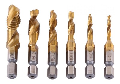 Foto 1 | Foto 1 | Métrica Rosca Taladros M3-m10 Titanio Hss Brocas 6pcs Juego