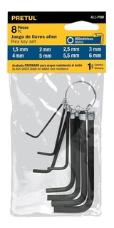 Foto 2 | Foto 2 | Llaves Allen T. Llavero Milimetrico 8 Pz Pretul 21851