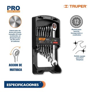 Foto 2 | Foto 2 | Juego de Llaves Truper 15817 Combinadas con Matraca 8 Piezas