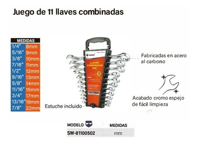 Foto 2 | Foto 2 | Juego de Llaves Combinadas Fumetax SW-81100502
