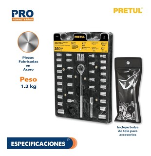 Foto 2 | Foto 2 | Juego de Herramientas Pretul 23973 39 Piezas