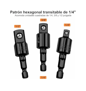 Foto 2 | Foto 2 | Kit De Adaptador De Taladro Eléctrico Con Angular 105° 14 Pcs Negro