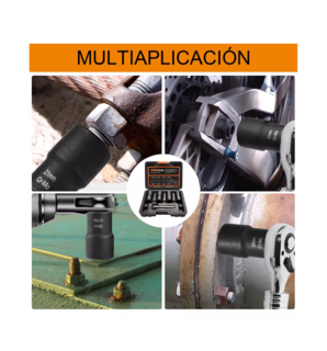 Foto 3 | Foto 3 | Juego De Extractores 1/2'' Para Quitar Tuercas Barridas Negro Detalle Naranja