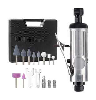 Foto 1 | Foto 1 | Juego de Mototool Minitaladro Neumático Bowoshen Neumática Plata + Accesorios